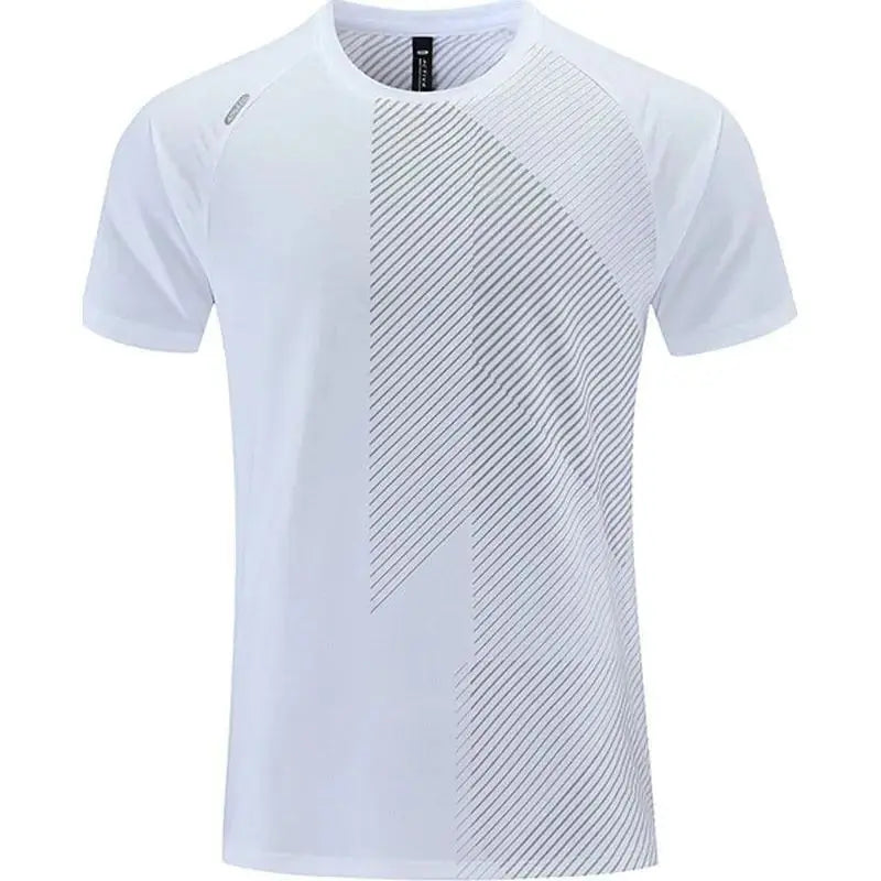 2023 Men's Summer Quick-Dry Sport T-Shirt for Training White L TwinTilt Steel Pet Feeder