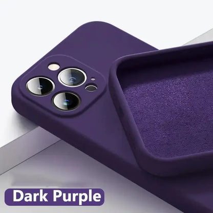 Astubia Square Liquid Silicone Phone Case for iPhone Amethyst iPhone 13 TwinTilt Steel Pet Feeder