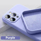 Astubia Square Liquid Silicone Phone Case for iPhone Purple iPhone 13 ProMax TwinTilt Steel Pet Feeder