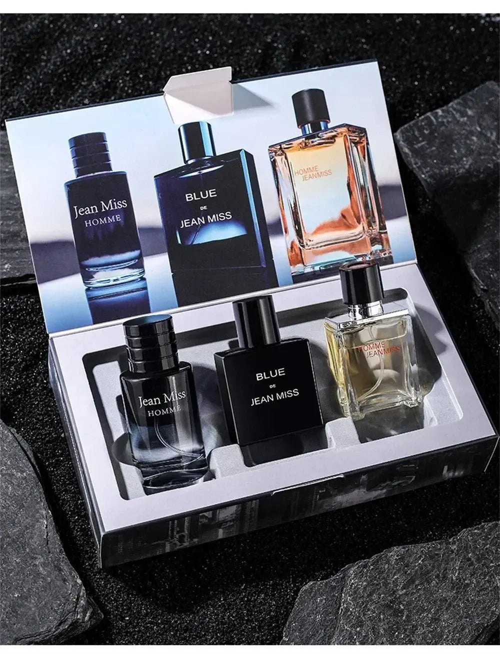 High Quality 90ml Men Perfume Hombre Gift Box 3pcs Set Colognes Scent Fascination Man Perfumes Masculinos Lasting Parfum Heren TwinTilt Steel Pet Feeder