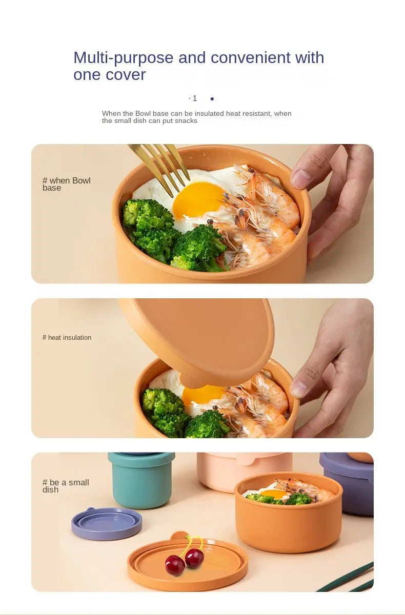 Leak-Proof Silicone Bento Box For Kids - No BPAs, No Chemical Dyes, Microwave & Dishwasher Safe!, Christmas, Halloween, Thanksgiving Day Gift TwinTilt Steel Pet Feeder