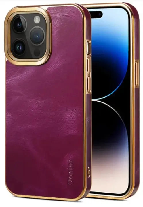 Leather Protective Phone Case Purple Iphone 15 Pro TwinTilt Steel Pet Feeder