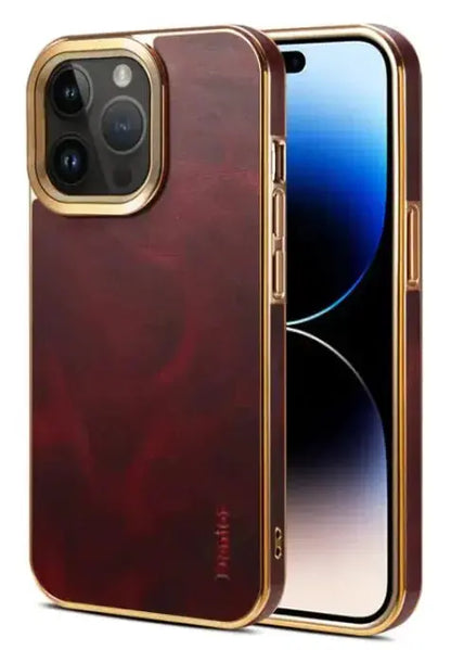 Leather Protective Phone Case Wine Red Iphone 15 TwinTilt Steel Pet Feeder