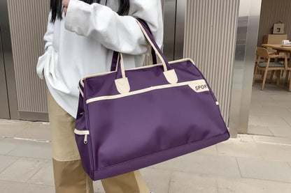 Fashionable Large Capacity Travel Bag for Men and Women Purple TwinTilt Steel Pet Feeder