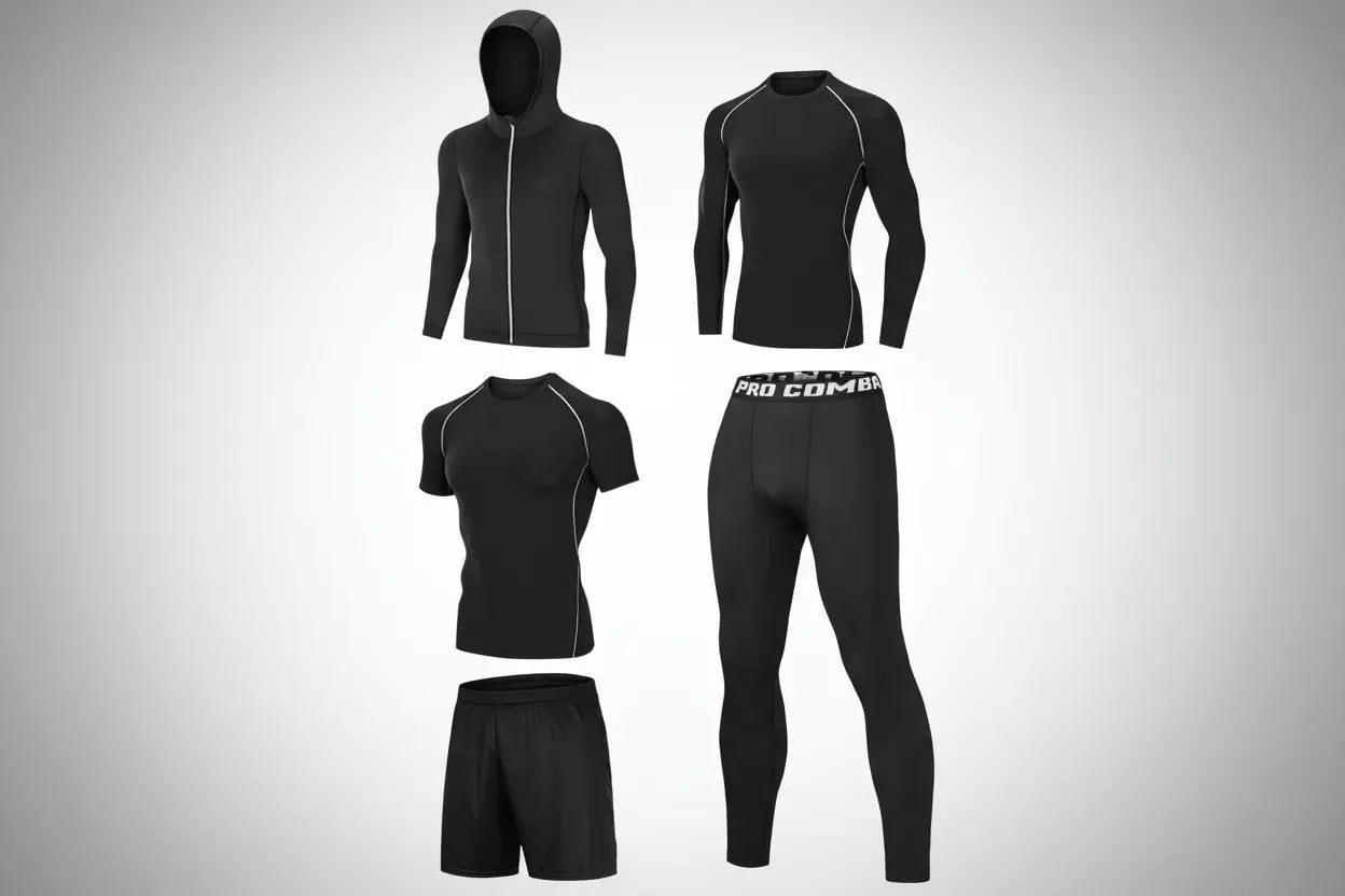 Men's 7-Piece Compression Running & Gym Fitness Set TwinTilt Steel Pet Feeder