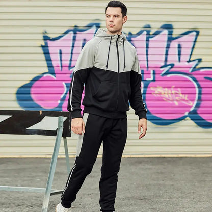 Men's Casual Sport Set with Hooded Jacket and Pants Red XL TwinTilt Steel Pet Feeder