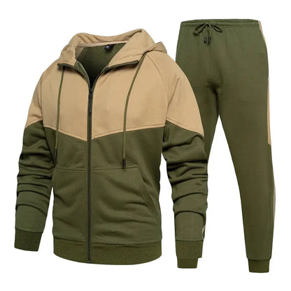 Men's Casual Sport Set with Hooded Jacket and Pants Army Green (new color) L TwinTilt Steel Pet Feeder