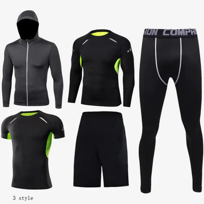 Men's Fitness Outfit Set for Gym and Running Black 5-piece set L TwinTilt Steel Pet Feeder