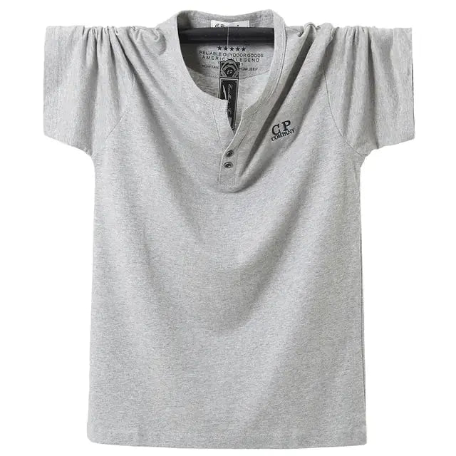 Men's V-neck Plus Size Cotton Sport T-shirt Gray L TwinTilt Steel Pet Feeder