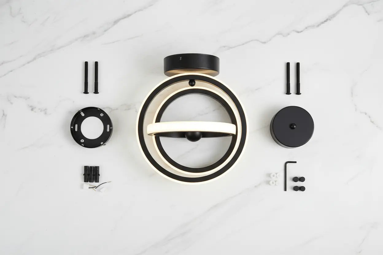 Modern LED Corridor and Entrance Ceiling Light Black White light TwinTilt Steel Pet Feeder