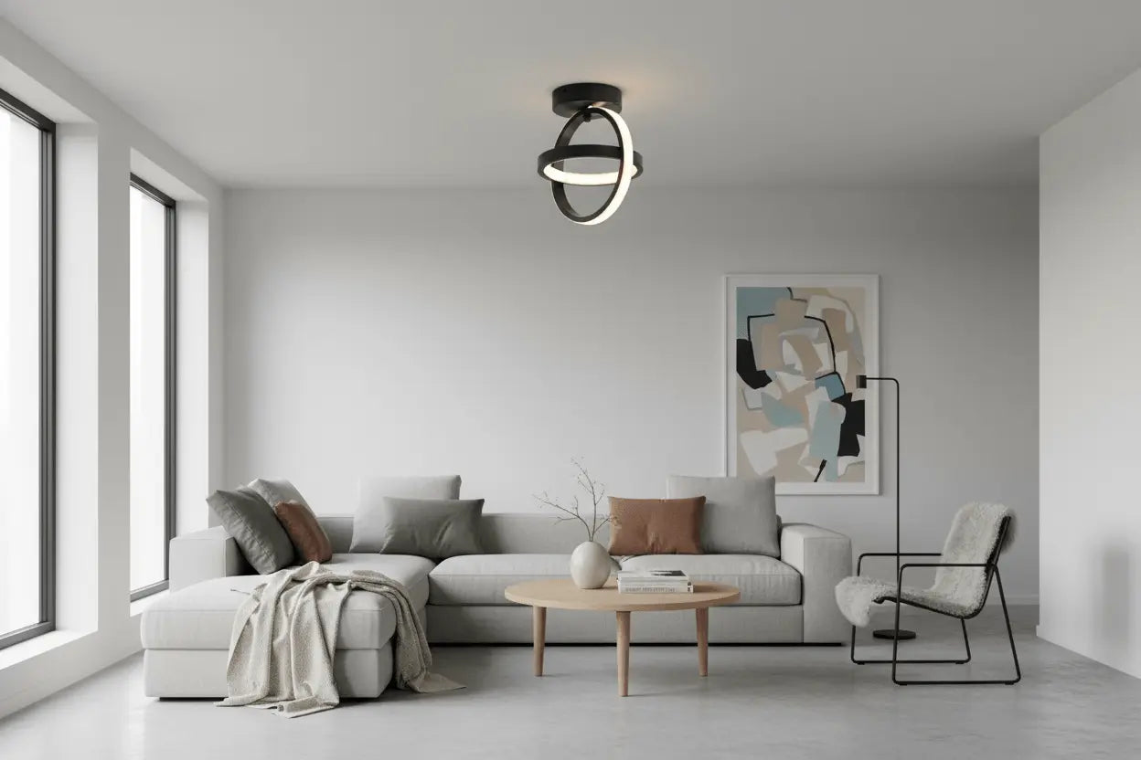 Modern LED Corridor and Entrance Ceiling Light Black White light TwinTilt Steel Pet Feeder