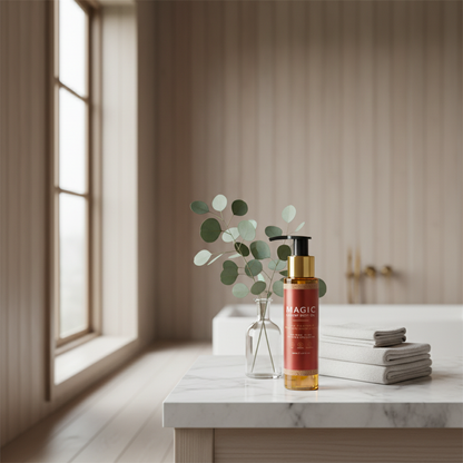 Magic Body Oil Brown n a TwinTilt Steel Pet Feeder