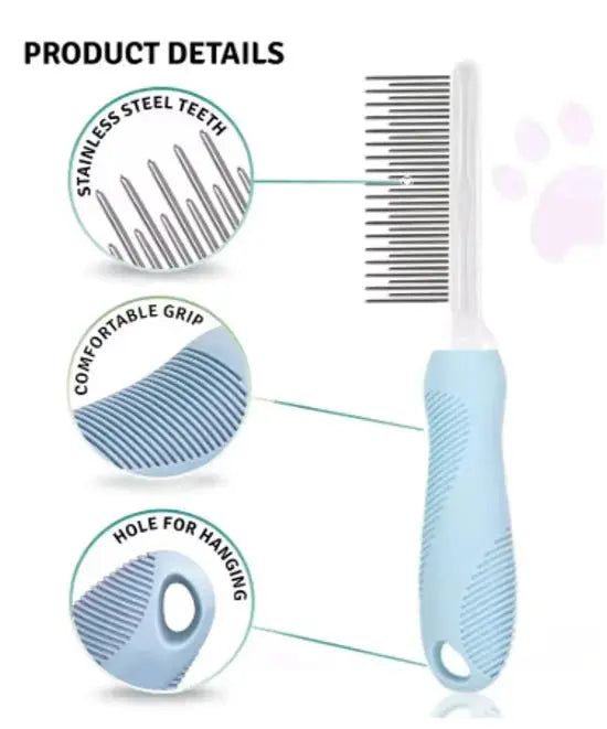 Pet Grooming Needle Comb for Cleaning Fur (Single Piece) pink TwinTilt Steel Pet Feeder