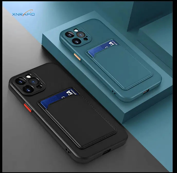 Plånboksfodral i Silikon för iPhone – Korthållare Navy TwinTilt Steel Pet Feeder