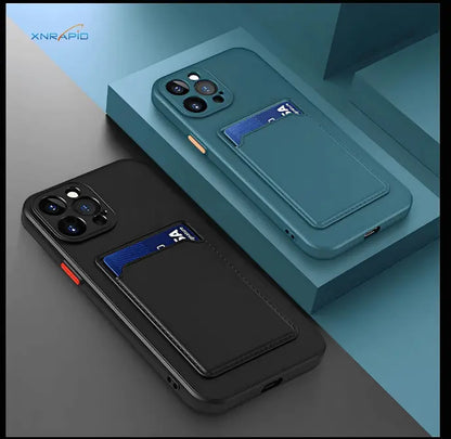 Plånboksfodral i Silikon för iPhone – Korthållare Navy TwinTilt Steel Pet Feeder