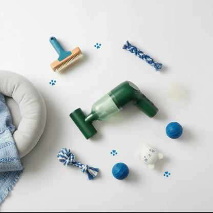 Portable Pet Hair Vacuum Cleaner Green TwinTilt Steel Pet Feeder