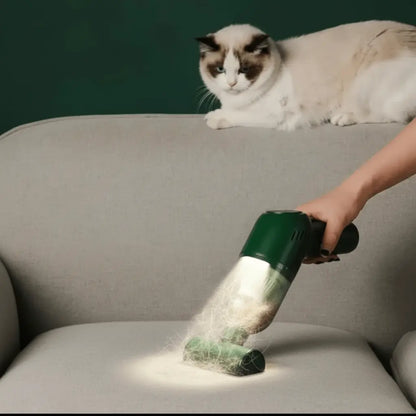 Portable Pet Hair Vacuum Cleaner Green TwinTilt Steel Pet Feeder