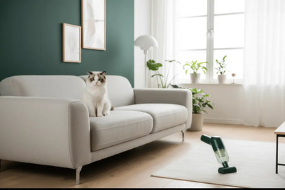 Portable Pet Hair Vacuum Cleaner Green TwinTilt Steel Pet Feeder