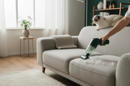 Portable Pet Hair Vacuum Cleaner Green TwinTilt Steel Pet Feeder