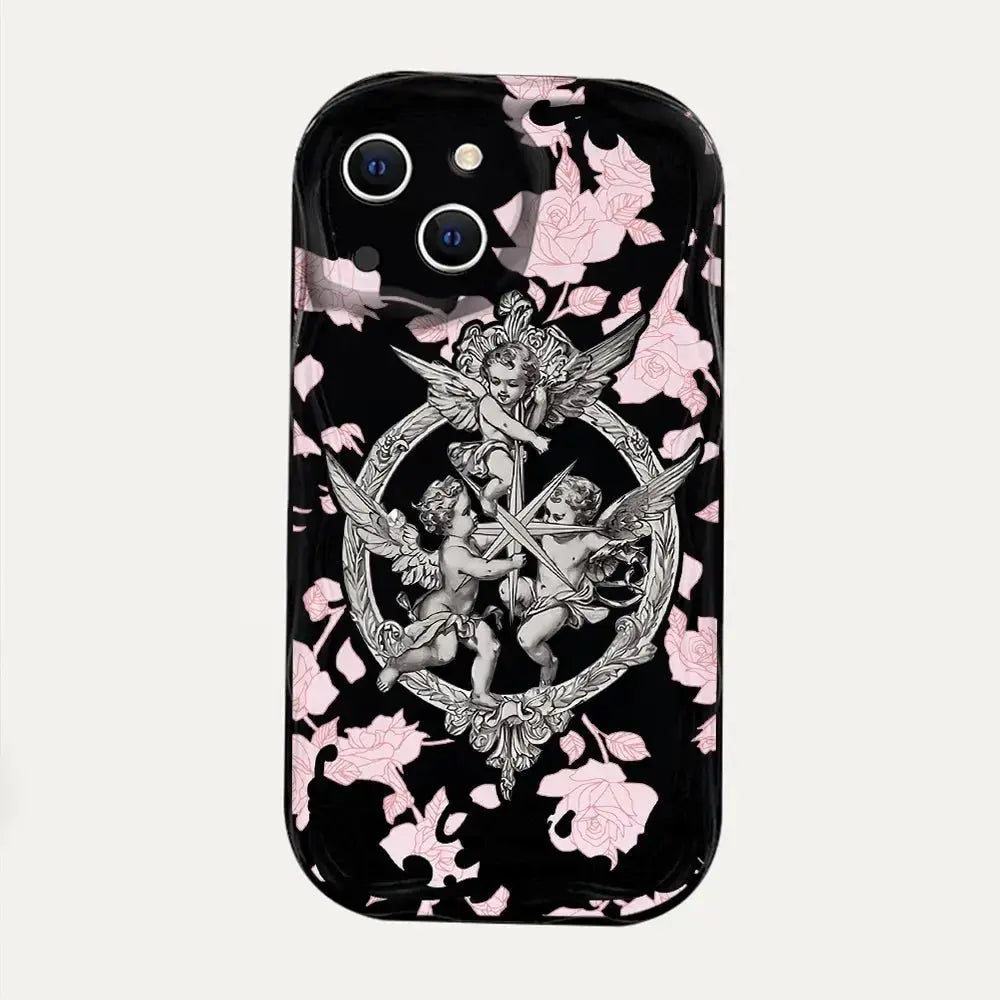 Retro Cupid Angel 3D Wave Case For OPPO Realme 12 11 10 9 8 7 7i 6 5 Pro Plus C67 C55 C31 C35 C11 C12 C15 C20 C21Y Cover NYB-1190CS24730A1 TwinTilt Steel Pet Feeder