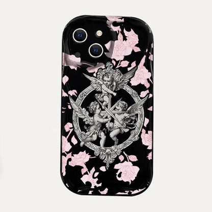 Retro Cupid Angel 3D Wave Case For OPPO Realme 12 11 10 9 8 7 7i 6 5 Pro Plus C67 C55 C31 C35 C11 C12 C15 C20 C21Y Cover NYB-1190CS24730A1 TwinTilt Steel Pet Feeder