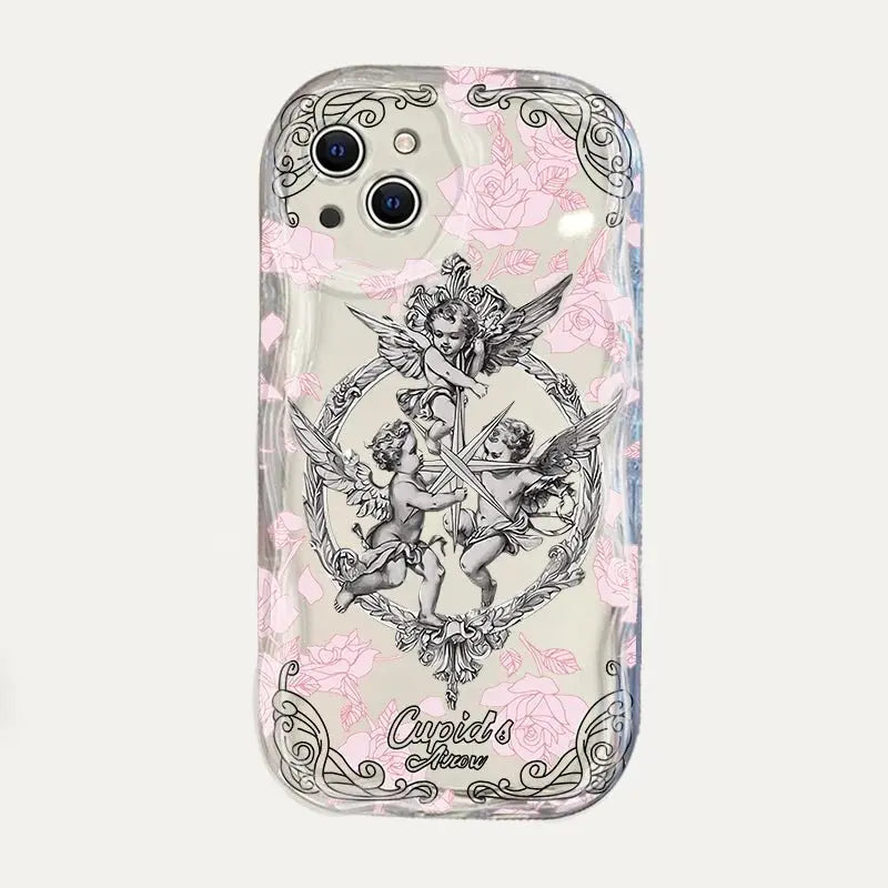 Retro Cupid Angel 3D Wave Case For OPPO Realme 12 11 10 9 8 7 7i 6 5 Pro Plus C67 C55 C31 C35 C11 C12 C15 C20 C21Y Cover NYT-1190CS24730A1 TwinTilt Steel Pet Feeder