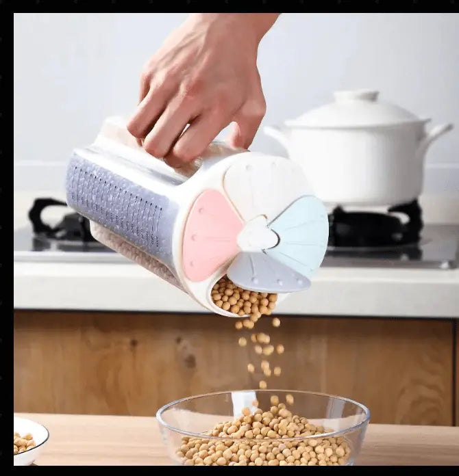 Transparent Storage Jar for Grains and Snacks TwinTilt Steel Pet Feeder