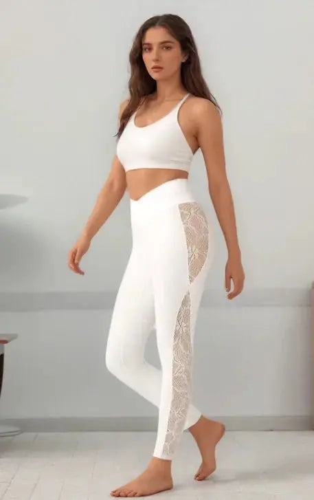 Waist Yoga Leggings Black L TwinTilt Steel Pet Feeder