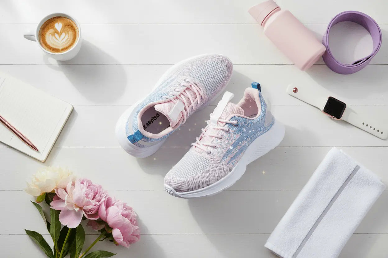 Women's Airy Mesh Sneakers Blue Pink 39 TwinTilt Steel Pet Feeder