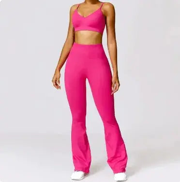 Women's Seamless Yoga Set Pink Medium Bra and Pants TwinTilt Steel Pet Feeder