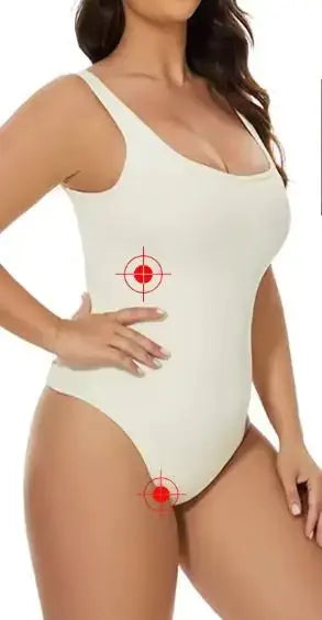 Women's Yoga Neck Sports Bodysuit Off white buckle L TwinTilt Steel Pet Feeder